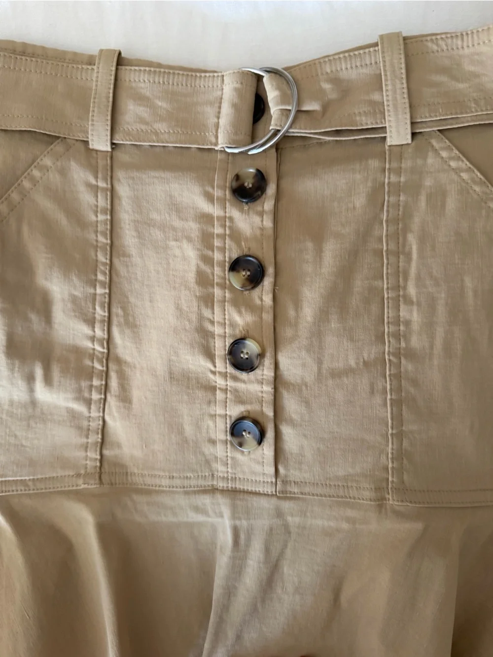 A.L.C. Sand Button-Front Ruffle Mini Skirt - Picture 3 of 4